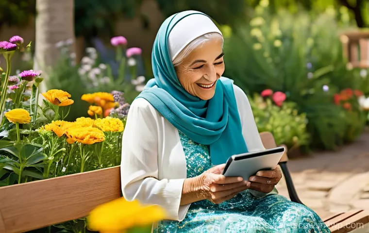 테크노사피엔스와 고령화 사회의 대응 - "A joyous elderly Arab man, with a kind, wrinkled face and a traditional thobe and ghutra, is engage...
