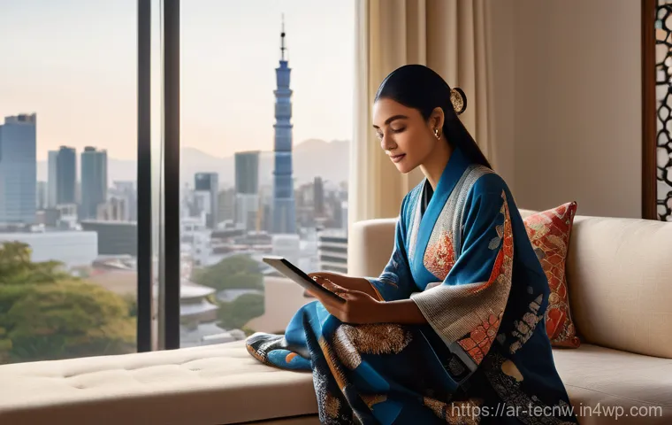 테크노사피엔스의 문화적 다양성 - **Digital Cultural Fusion: A Global Explorer**
    A young Arab woman, dressed in a contemporary yet...